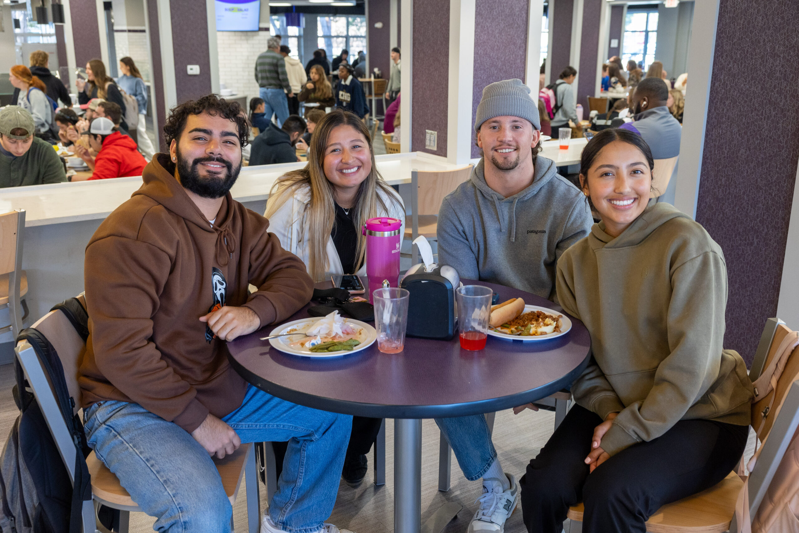 Students posed in Bieber Dining Hall