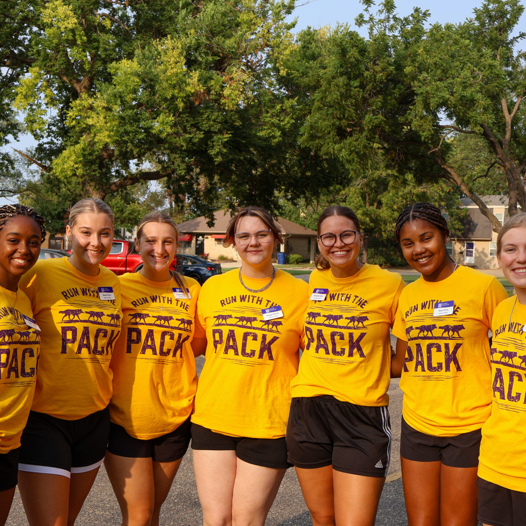Group of students waiting to move people in