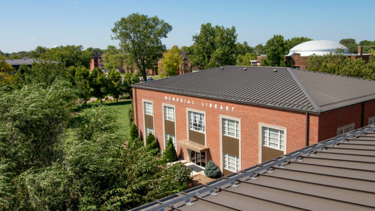 High shot of Memorial Library