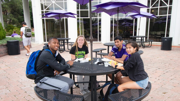 Students on campus SAC