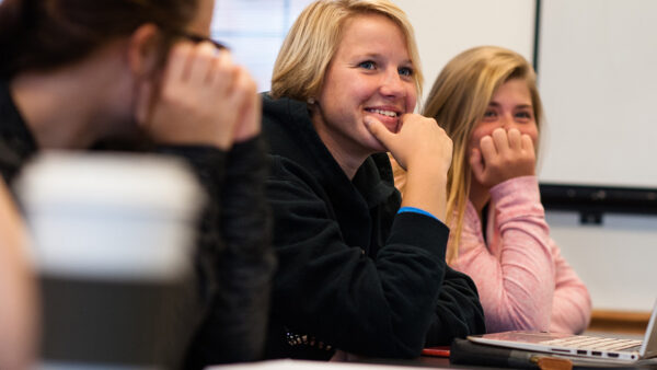 Students smiling in class