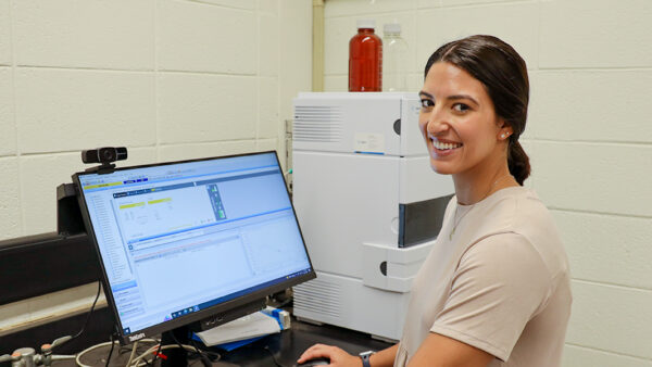 Student near computer